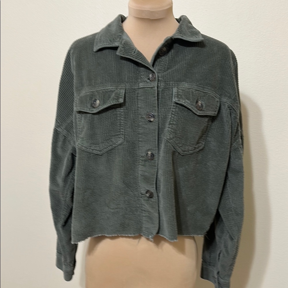American Eagle Outfitters Green Corduroy Utility Jacket‎